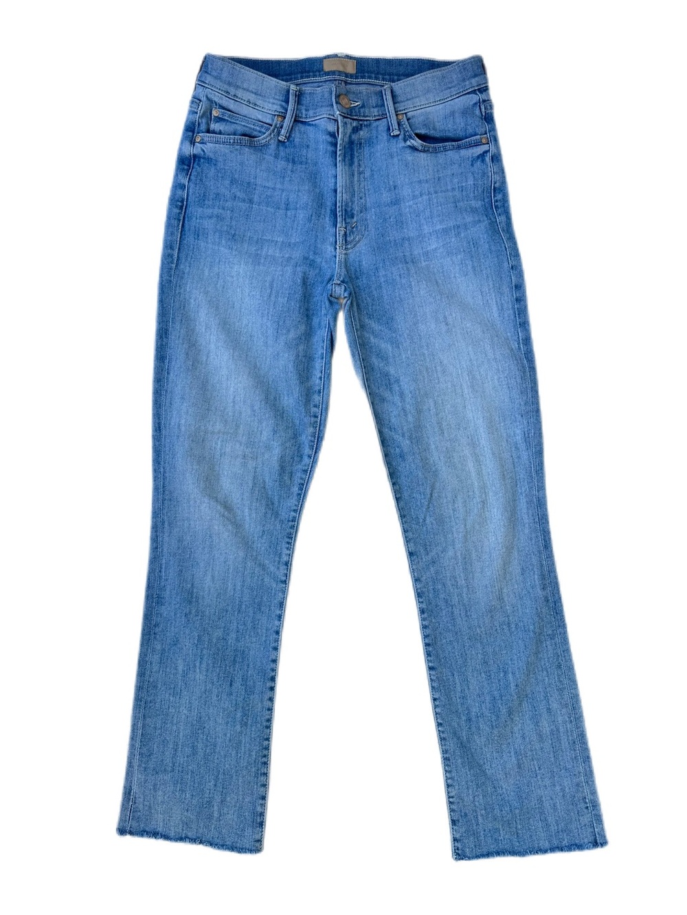 MOTHER The Rascal Ankle Snippet Tinge Mid Rise Frayed Jeans Size 27